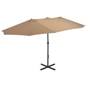 vidaXL Parasol ogrodowy na słupku aluminiowym, 460 x 270 cm, taupe vidaXL 44870