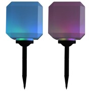 vidaXL Sześcienne lampy solarne na zewnątrz, 2 szt., LED, 20 cm, RGB vidaXL 44466
