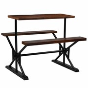 vidaXL Stolik barowy z ławkami, lite drewno z odzysku, 120x50x107 cm vidaXL 245380