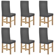 vidaXL Elastyczne pokrowce na krzesła, prążkowane, 6 szt., szare vidaXL 131044
