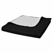 vidaXL Dwustronna pikowana narzuta na łóżko Czarna/Biała 230 x 260 cm vidaXL 130888