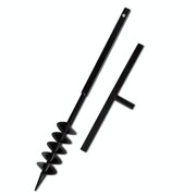 vidaXL Wiertło do gruntu z uchwytem podwójna spirala stalowe czarne 100 mm vidaXL 141024