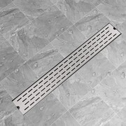 vidaXL Kratka odpływowa, liniowa, 830x140 mm, wzór linii, stal nierdzewna vidaXL 142180