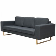 vidaXL Sofa 3-os. ciemnoszara vidaXL 243187