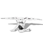 vidaXL Rzeźba Myśliciel, aluminium, srebrna vidaXL 243492