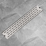 vidaXL Kratka odpływowa, liniowa, 630x140 mm, wzór linii, stal nierdzewna vidaXL 142178