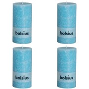Bolsius 4 świece rustykalne, 200x100 mm, niebieskie Bolsius 400713