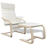 vidaXL Fotel z ramą z giętego drewna, materiałowy, kremowy vidaXL 241436