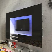 vidaXL Szafka ścienna na domowe centrum rozrywki, czarna, wysoki połysk vidaXL 242679