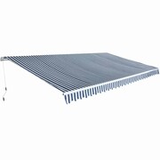 vidaXL Markiza zwijana ręcznie, 600 cm, niebiesko-biała vidaXL 275571