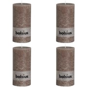Bolsius Rustykalne świece pieńkowe, 200x100 mm, kolor taupe, 4 szt. Bolsius 400709