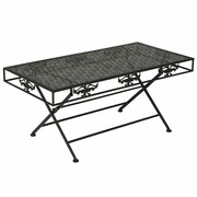 vidaXL Składany stolik kawowy vintage, metalowy, 100x50x45 cm, czarny vidaXL 245927