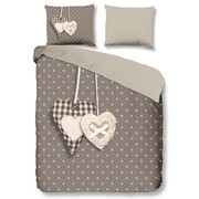 Good Morning Zestaw pościeli 5785-P Hearts 135 x 200 cm, taupe Good Morning 5785.86.08