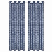 vidaXL Tkane zasłony w paski, 2 szt., 140 x 225 cm, niebieskie vidaXL 133204