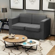 vidaXL 2 osobowa sofa tapicerowana ciemnoszara vidaXL 243583
