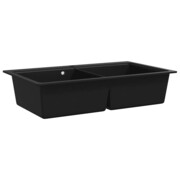 vidaXL Granitowy, dwukomorowy, czarny zlewozmywak vidaXL 141675