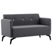 vidaXL 2-osobowa sofa tapicerowana tkaniną, 115x60x67 cm, ciemnoszara vidaXL 247183
