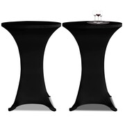 vidaXL Obrus na stół barowy Ø 70 cm czarny rozciągany 2 szt vidaXL 241205