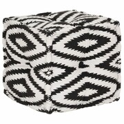 vidaXL Kwadratowy puf bawełniany ze wzorem, 40 x 40 cm, czarno-biały vidaXL 246578