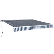 vidaXL Markiza zwijana ręcznie, 400 cm, niebiesko-biała vidaXL 275570