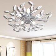 vidaXL Lampa sufitowa z akrylowymi kryształowymi liścmi biel 5 x E14 żarówka vidaXL 241476