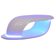 vidaXL Stolik do kawy z włókna szklanego, biały, z podświetleniem LED vidaXL 242776
