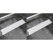 vidaXL Odpływ prysznicowy liniowy, stal nierdzewna, 2 szt., 530x140 mm vidaXL 275965