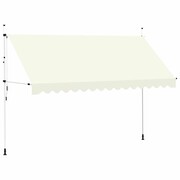 vidaXL Markiza zwijana ręcznie, 400 cm, kremowa vidaXL 143698