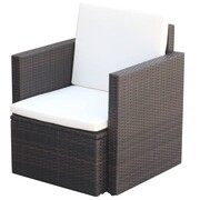 vidaXL Fotel 65 x 65 x 73 cm, polirattanowy, brązowy vidaXL 42668