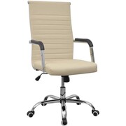 vidaXL vidalXL Krzesło biurowe Sztuczna skóra 55x63 cm Krem vidaXL 20125
