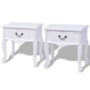 vidaXL Szafka nocna, 2 szt., MDF, biała vidaXL 242750