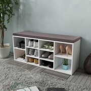 vidaXL Szafka na buty z siedziskiem, 10 przegród, biała vidaXL 242554
