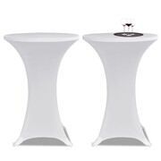 vidaXL Obrus na stół barowy Ø 70 cm biały rozciągany 2 szt vidaXL 241202