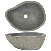 vidaXL Owalna umywalka z kamienia rzecznego, 40-45 cm vidaXL 242667