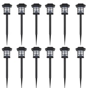 vidaXL Zewnętrzne lampy solarne LED 12 szt. ze szpikulcem 8,6 x 8,6 x 38 cm vidaXL 41161