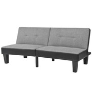 vidaXL Kanapa rozkładana, PCW i tkanina, szaro-czarna, regulowana vidaXL 245000