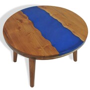 vidaXL Stolik kawowy z drewna tekowego i żywicy, okrągły, 60 x 40 cm vidaXL 245066