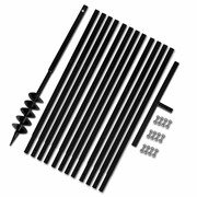 vidaXL Świder glebowy z uchwytem, 100 mm, z rurą przedłużającą, 13 m, stal vidaXL 270521