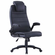 vidaXL Czarny regulowany fotel obrotowy ze skóry syntetycznej vidaXL 20089