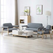 vidaXL Zestaw wypoczynkowy dla 6 osób, obicie z tkaniny, jasnoszary vidaXL 275209