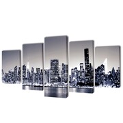 vidaXL Zestaw biało czarnych obrazów Canvas 200 x 100 cm Nowy Jork vidaXL 241549