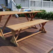 vidaXL Ławka ogrodowa, lite drewno tekowe, 150 x 35 x 45 cm vidaXL 245499