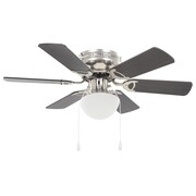 vidaXL Zdobiony wentylator sufitowy z lampą, 82 cm, ciemnobrązowy vidaXL 50537