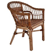 vidaXL Krzesło ogrodowe z naturalnego rattanu, 55x59x81 cm, brązowe vidaXL 246809