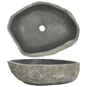 vidaXL Owalna umywalka z kamienia rzecznego, 46-52 cm vidaXL 242668