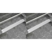 vidaXL Odpływ prysznicowy liniowy, 2 szt., linie, 830x140 mm, stal vidaXL 275956