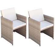 vidaXL Krzesła ogrodowe, 52x56x85 cm, 2 szt., polirattan, szaro-beżowe vidaXL 42561