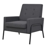 vidaXL Fotel tapicerowany materiałem, stalowe nogi, ciemnoszary vidaXL 245523