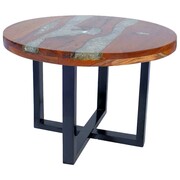 vidaXL Stolik kawowy z drewna tekowego i żywicy, okrągły 60 cm vidaXL 243466