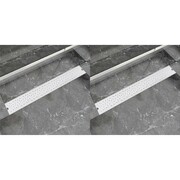 vidaXL Odpływ prysznicowy liniowy, 2 szt., kółka, stal, 730x140 mm vidaXL 275968